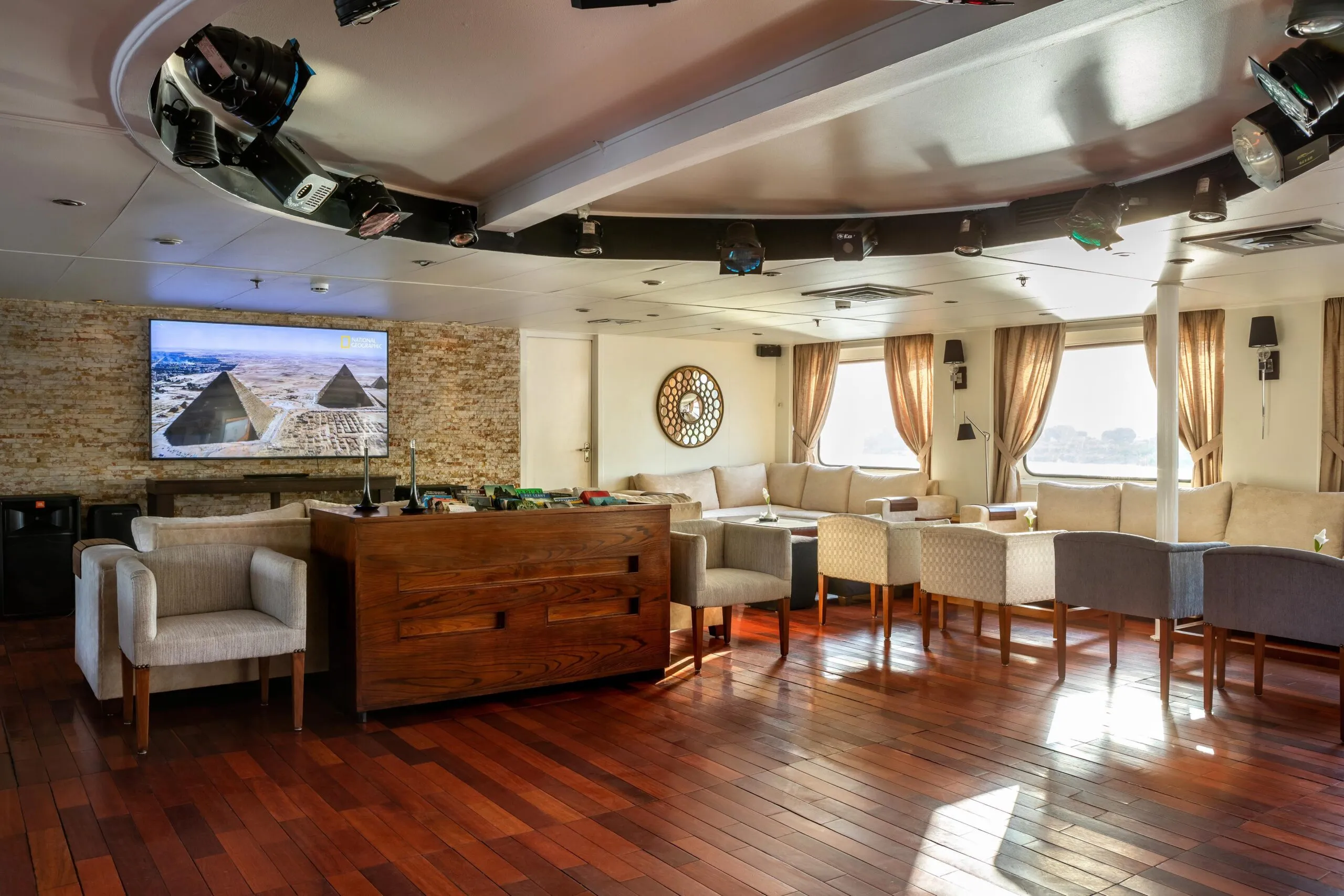 Lounge aboard the Alexander The Great Nile Cruise Nile cruise